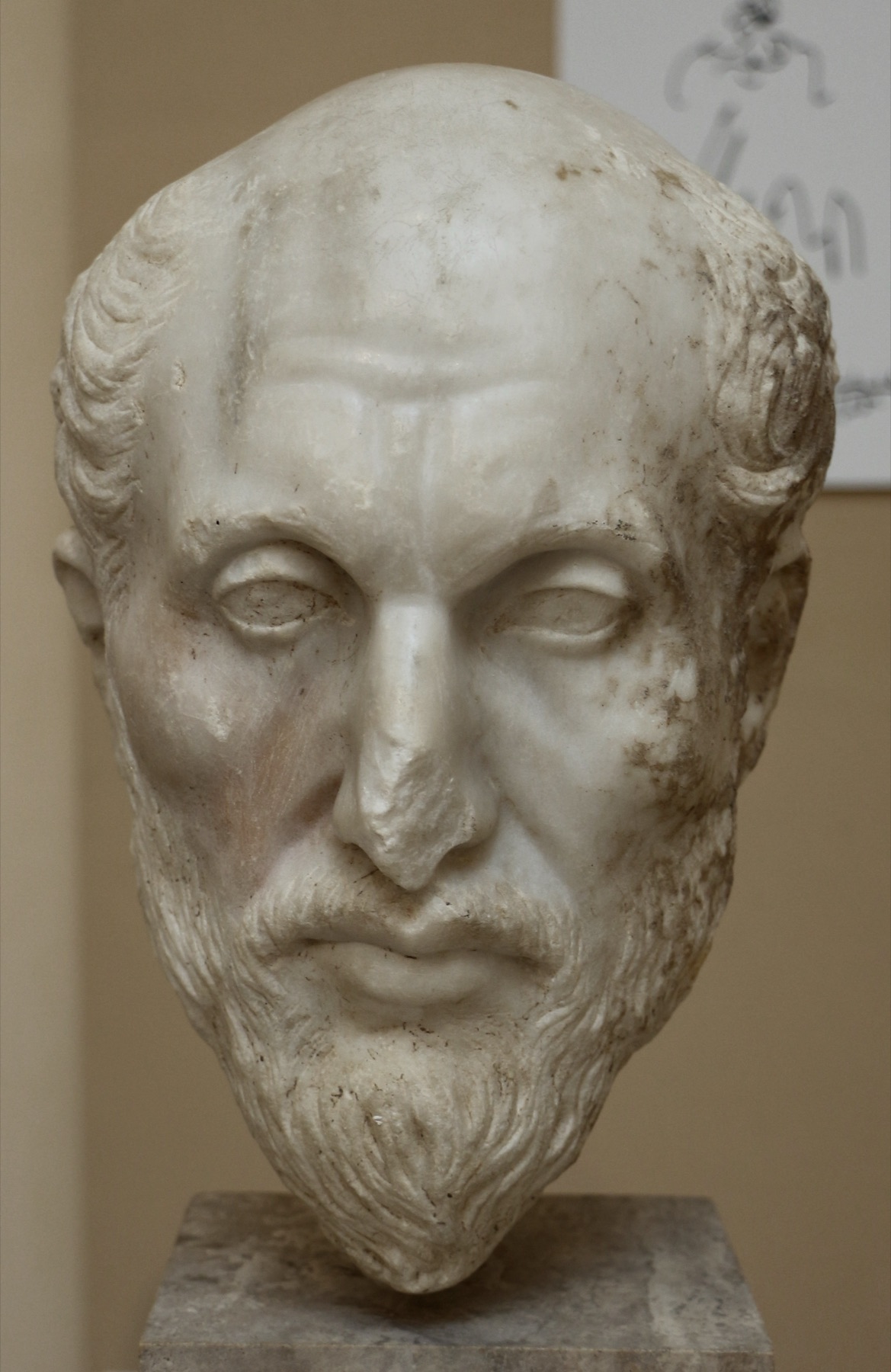 Marble head traditionally identified as Plotinus, 3rd century CE